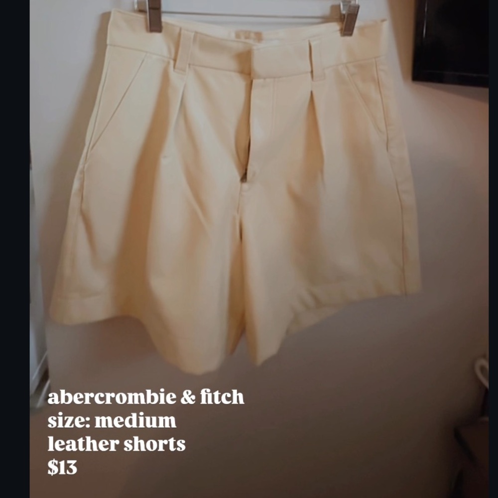 Abercrombie & Fitch Beige Leather Shorts